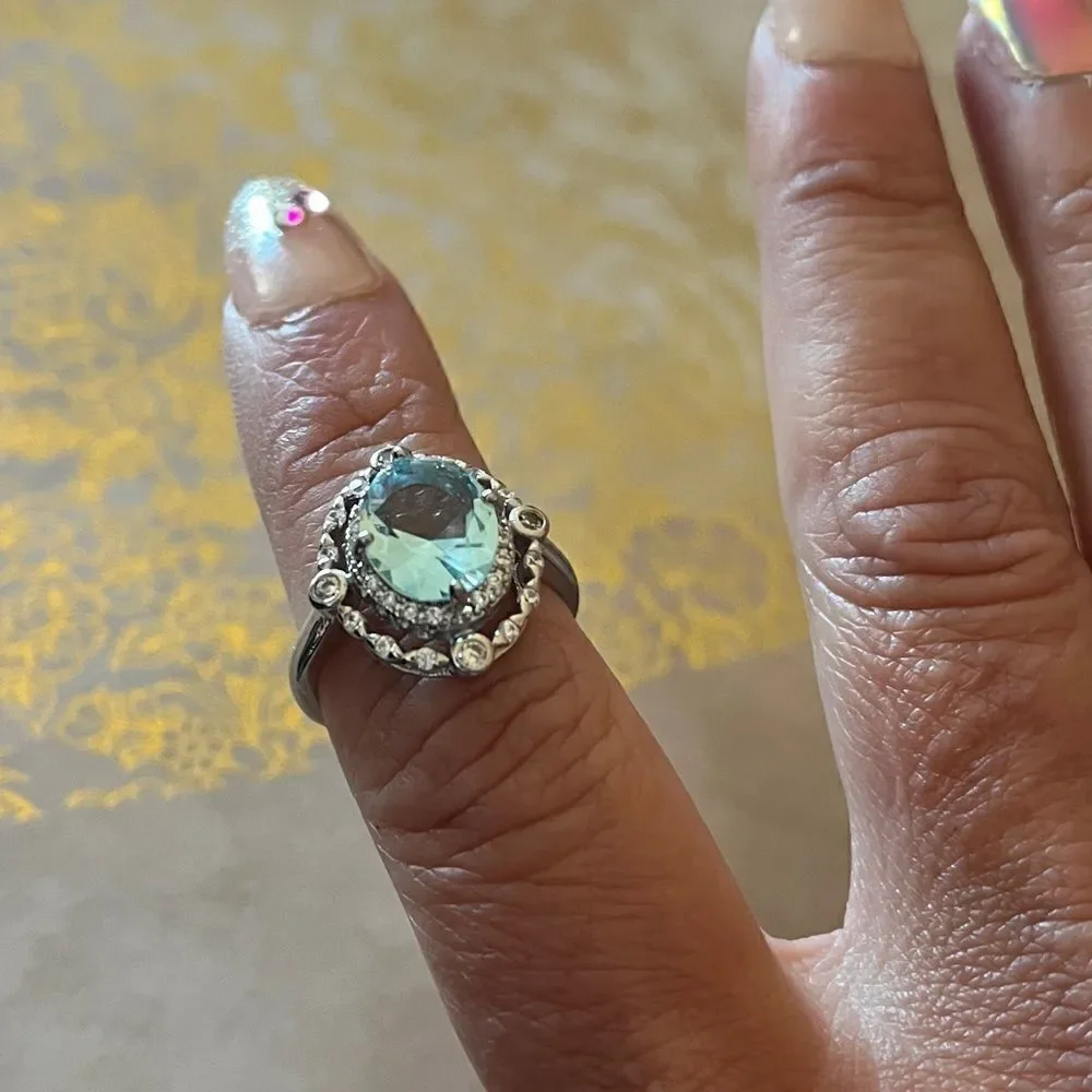 The Marina Statement Ring in Topaz and 925 sz 8